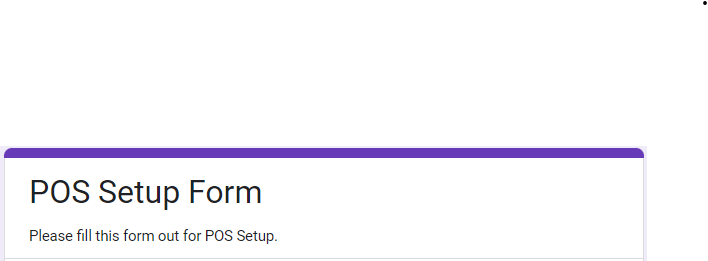 POS Setup Form
